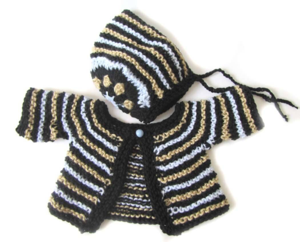 KSS Soft Striped Cardigan and Hat Newborn - 3 Months KSS-SW-268-AZ