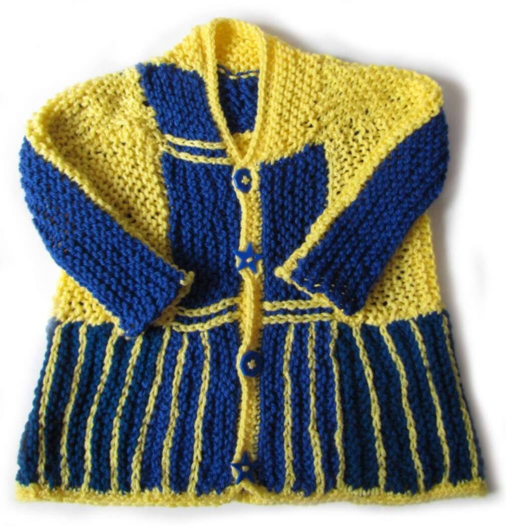 KSS Blue and Yellow Knitted Acrylic Sweater/Tunic 5 Years KSS-SW-340