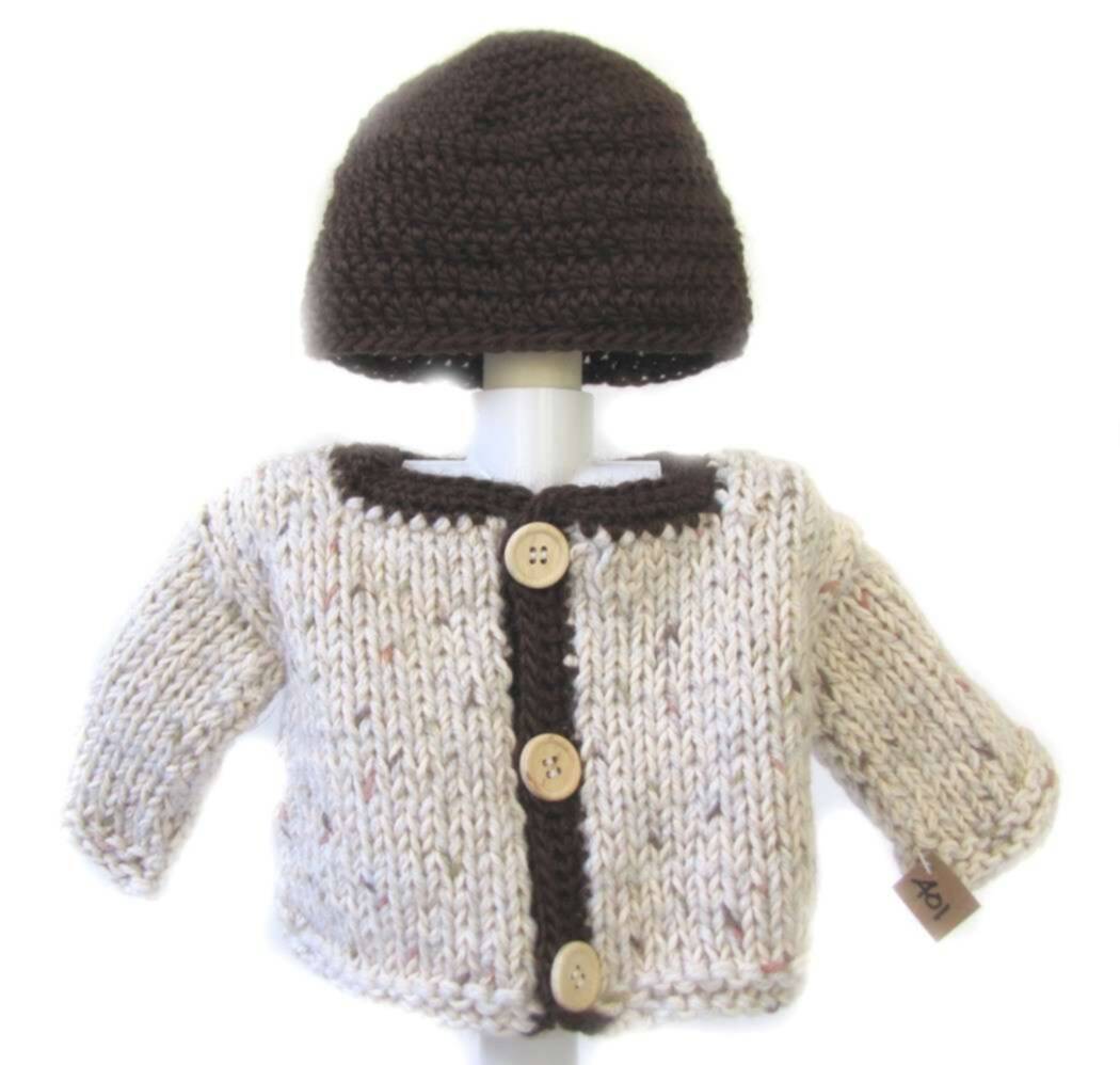 KSS Beige Sweater/Cardigan with a Hat (3 Months) KSS-SW-401-AZ