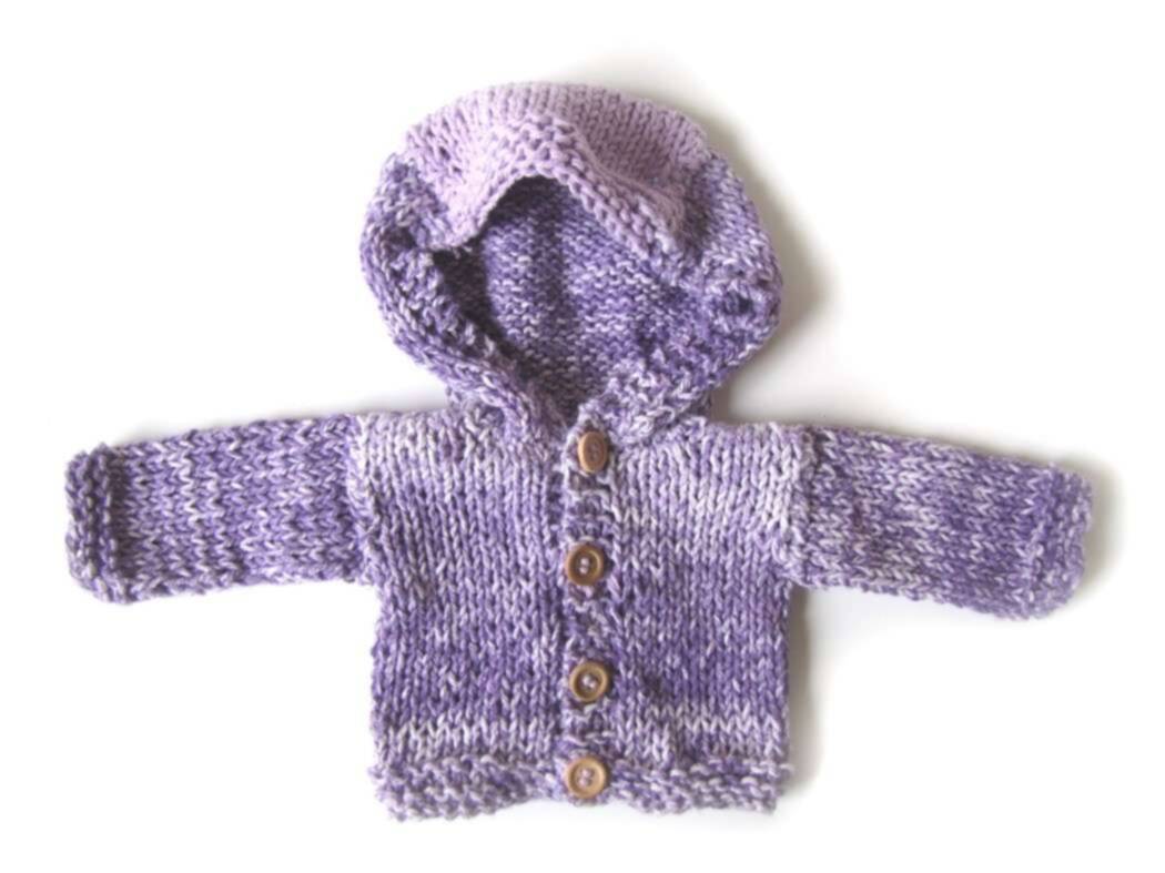KSS Purple Hooded Cotton Baby Sweater/Jacket 3 Months