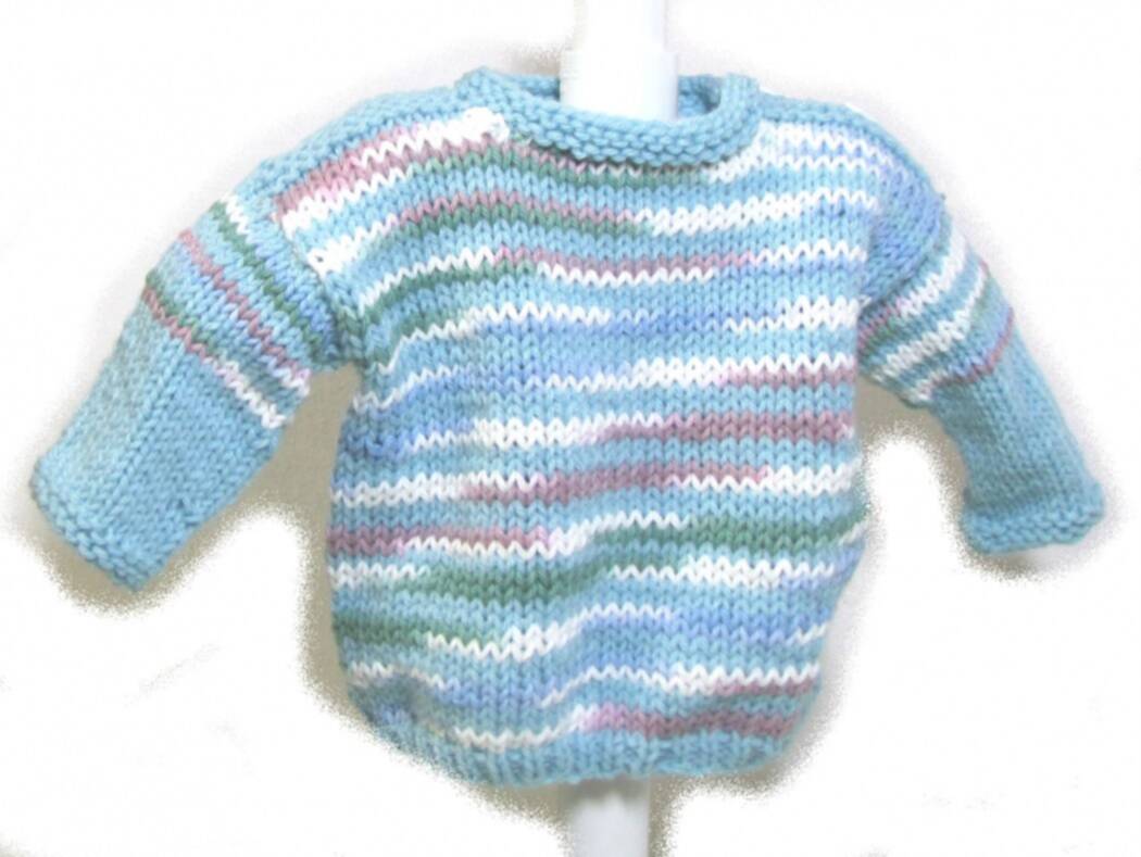 KSS Light Blue Handmade Sweater (12 Months) - Click Image to Close