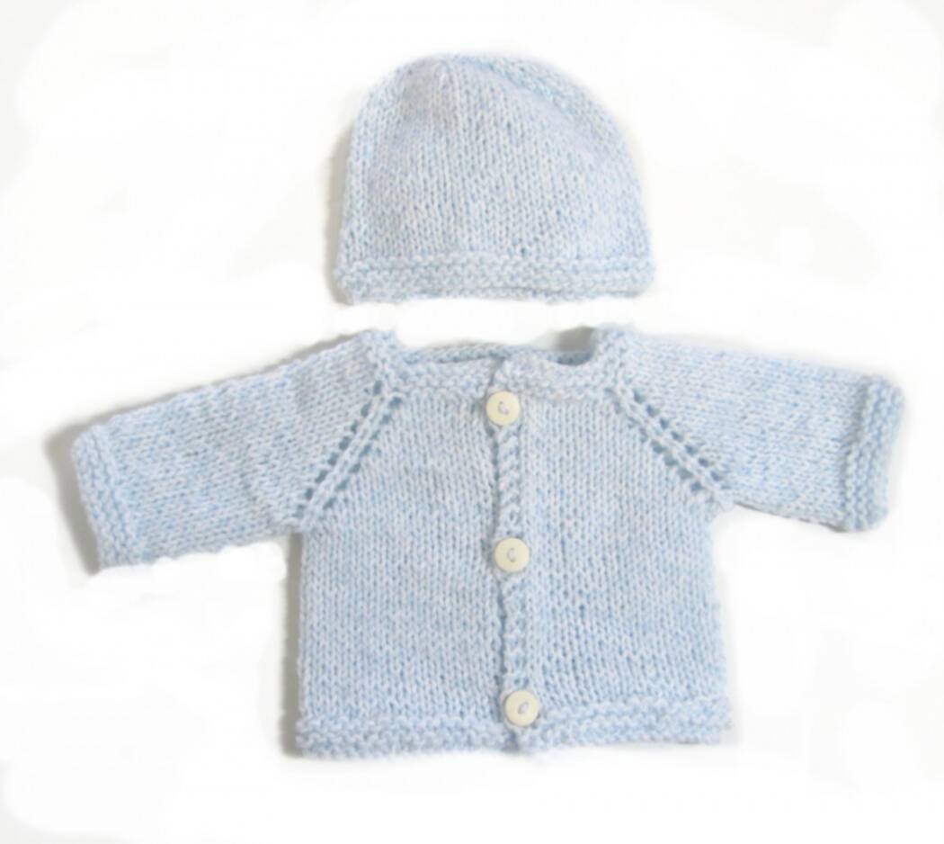KSS Light Blue Sweater/Cardigan with a Hat (3 Months) SW-629 KSS-SW-629-AZ