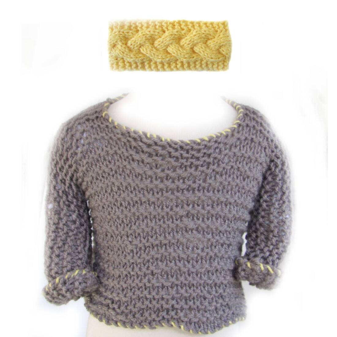 KSS Grey Pullover Toddler Sweater & Headband (9 Months) SW-693 KSS-SW-693