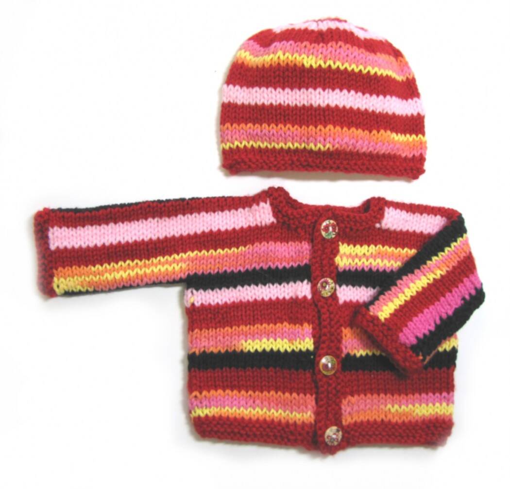 KSS Very Colorful Sweater/Jacket and Cap set (6 Months) SW-711 KSS-SW-711-AZ