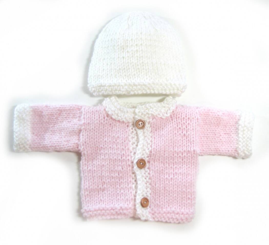 KSS Light Pink Sweater/Cardigan with a Hat Newborn - 3 Months KSS-SW-731-AZH