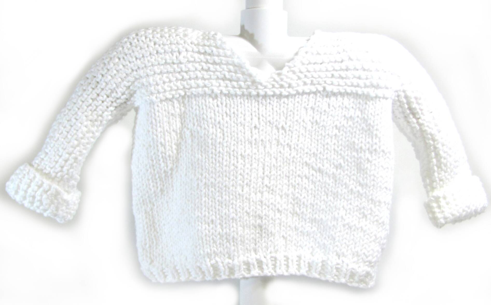 KSS White Cotton Pullover Sweater 18 months - Click Image to Close