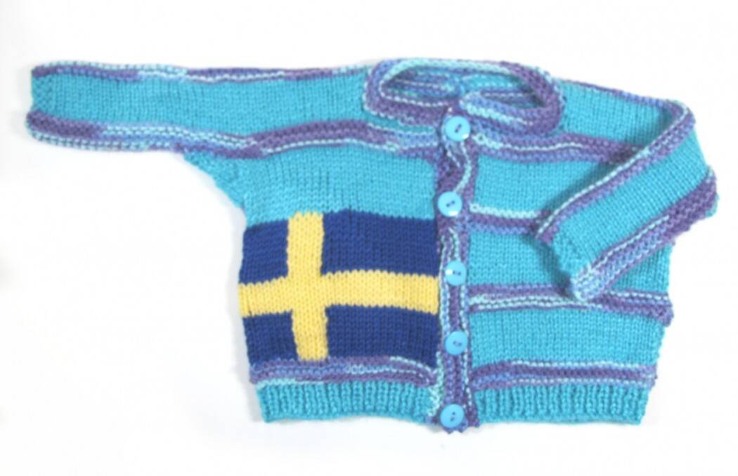 KSS Pastel Knitted Acrylic Sweater with Swedish Flag 5 Years KSS-SW-754