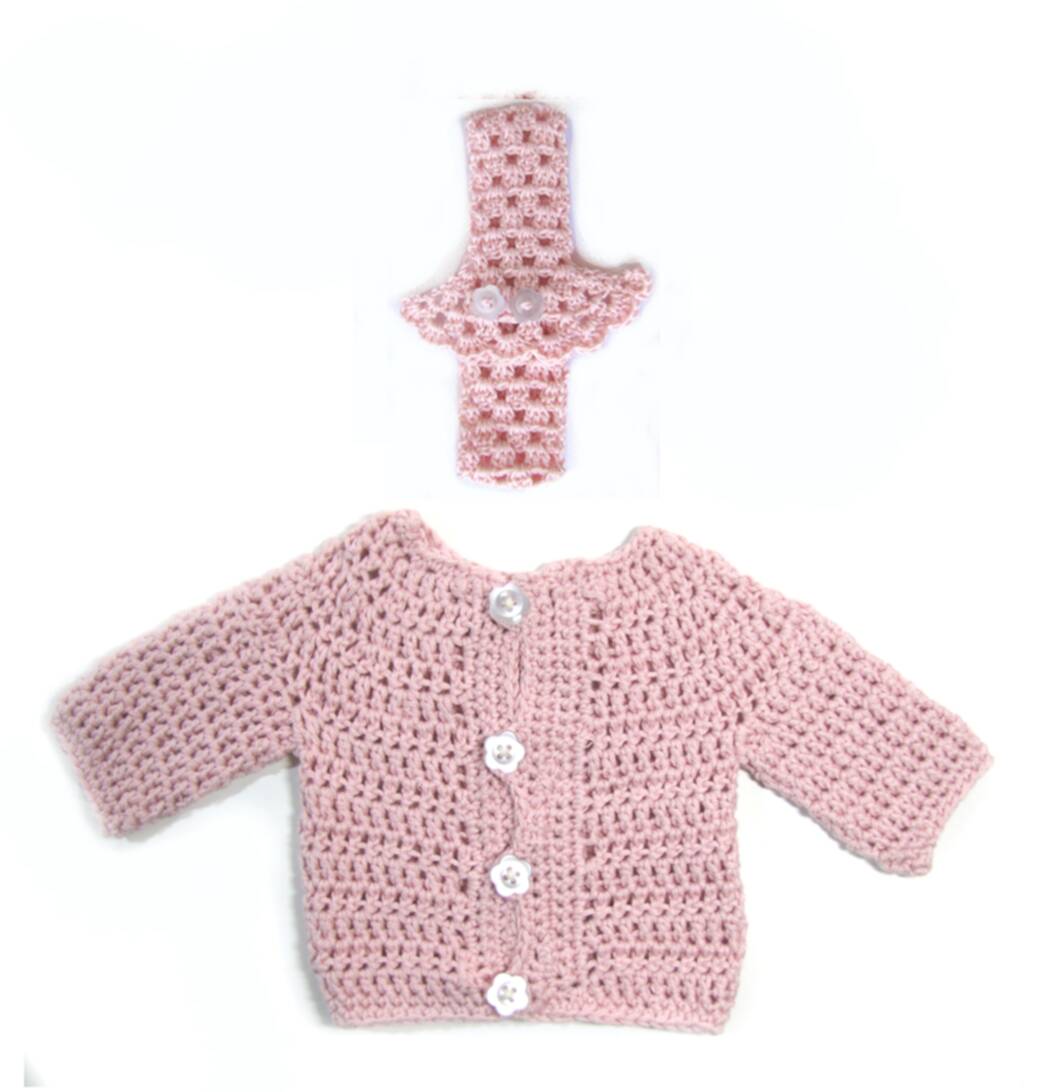 KSS Pink Crocheted Cotton Headband 10-16" - Click Image to Close