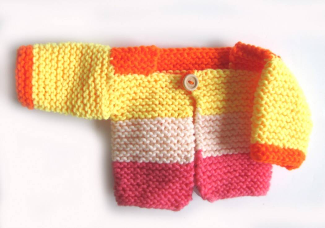 KSS Yellow/Orange Cotton Cardigan/Sweater in Newborn KSS-SW-808-EB
