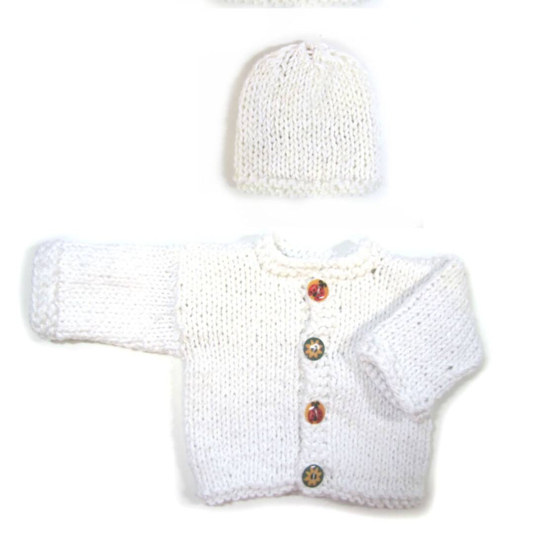 KSS White Cotton Baby Sweater/Cardigan (3 - 6 Months) SW-851 KSS-SW-851-ET