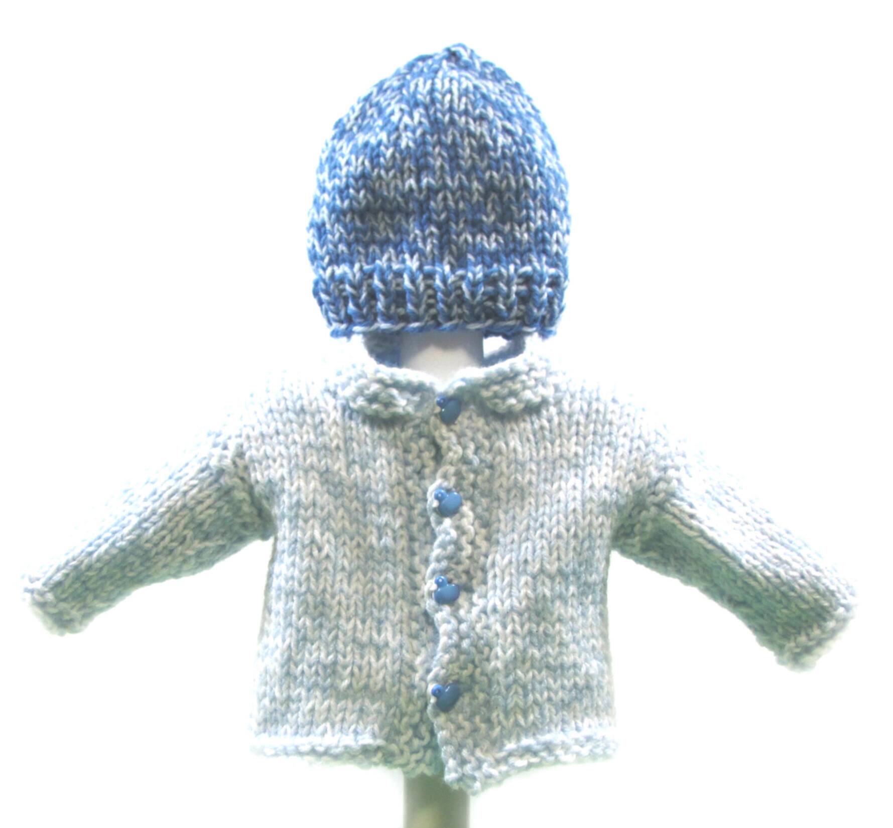 KSS Blue Baby Sweater/Cardigan with a Hat (6 Months) SW-974 KSS-SW-974