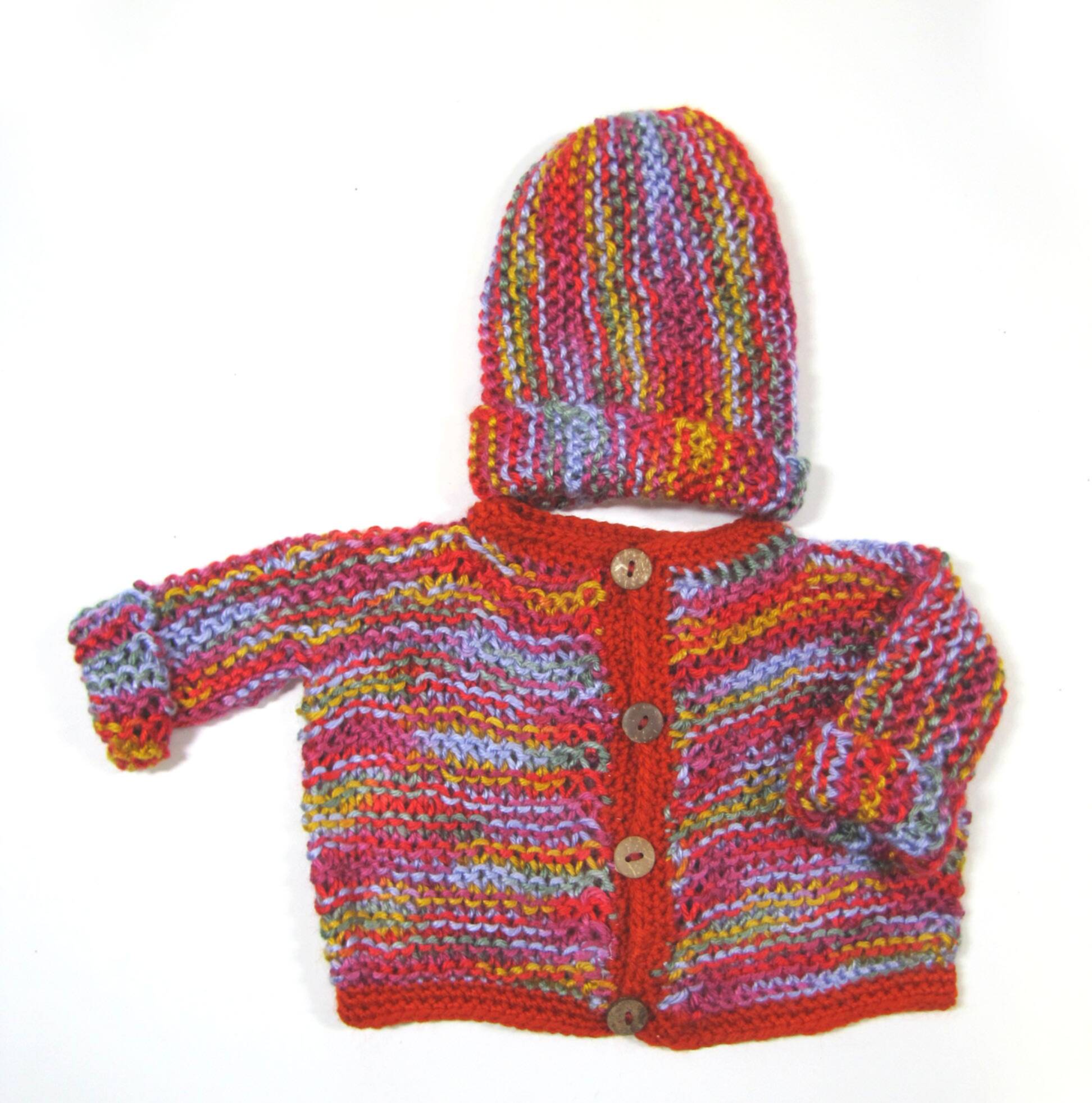 KSS Colorful Baby Sweater/Jacket with a Hat 9 Months SW-979 KSS-SW-979-EBK