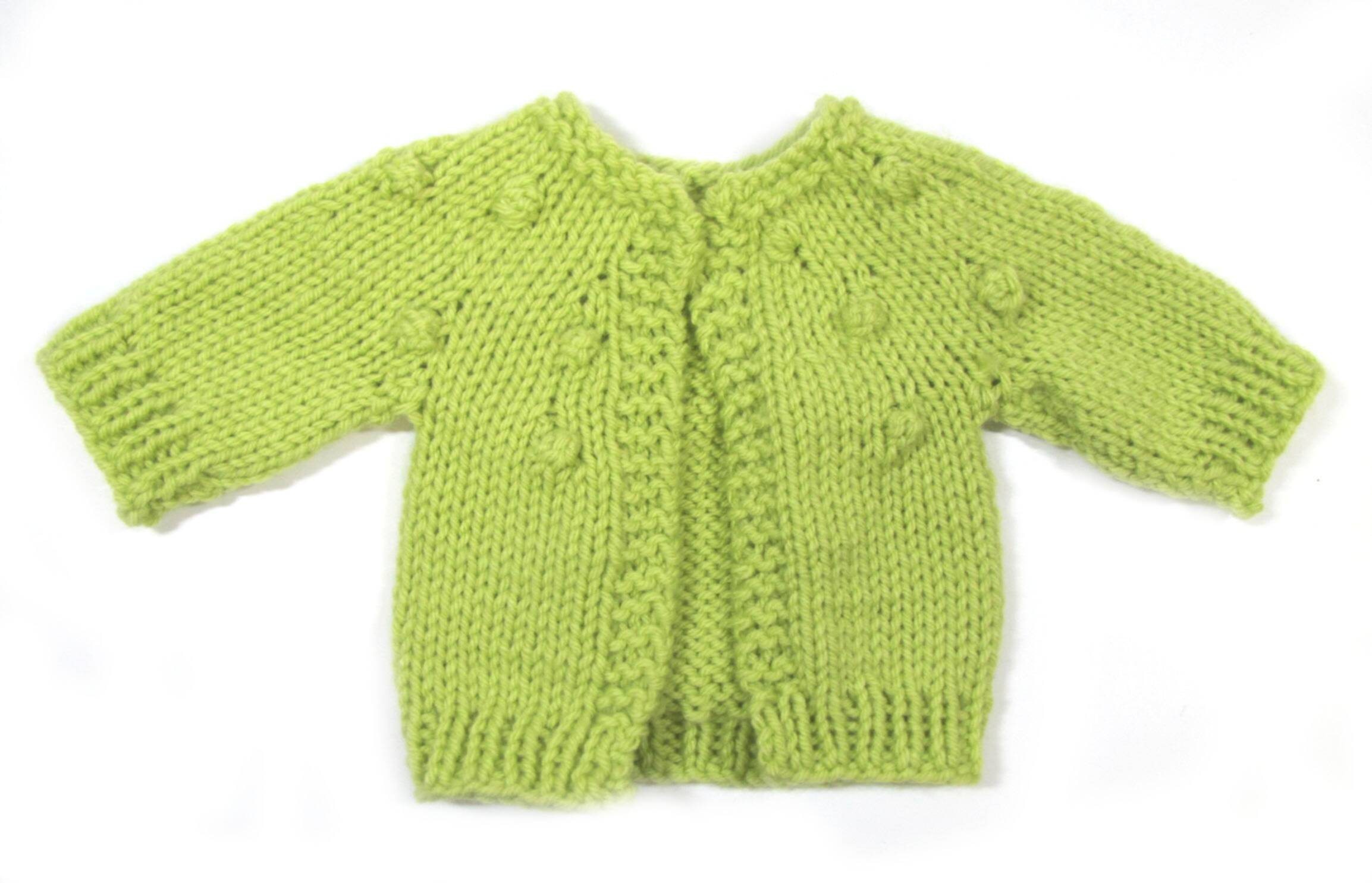 KSS Green Popcorn Sweater/Cardigan 3 Months SW-983 KSS-SW-983-EBK