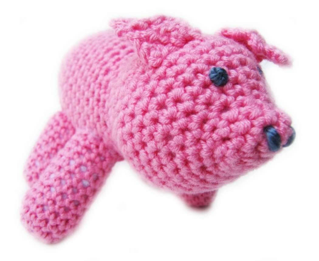 KSS Crocheted Pink Pig 6" x 4" - Click Image to Close