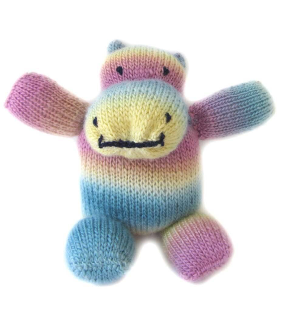 KSS Knitted Rainbow Hippo 11" tall KSS-TO-029-EB