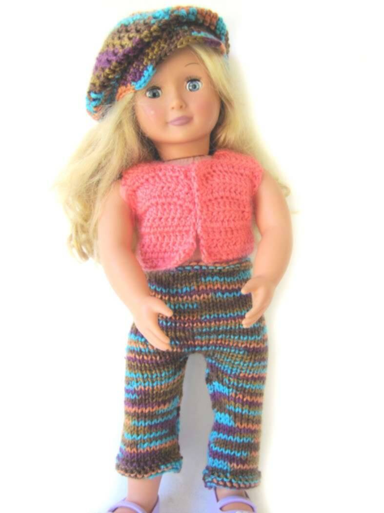 KSS Multi Colored Pants and Hat for 18" doll TO-049 KSS-TO-049-EBK