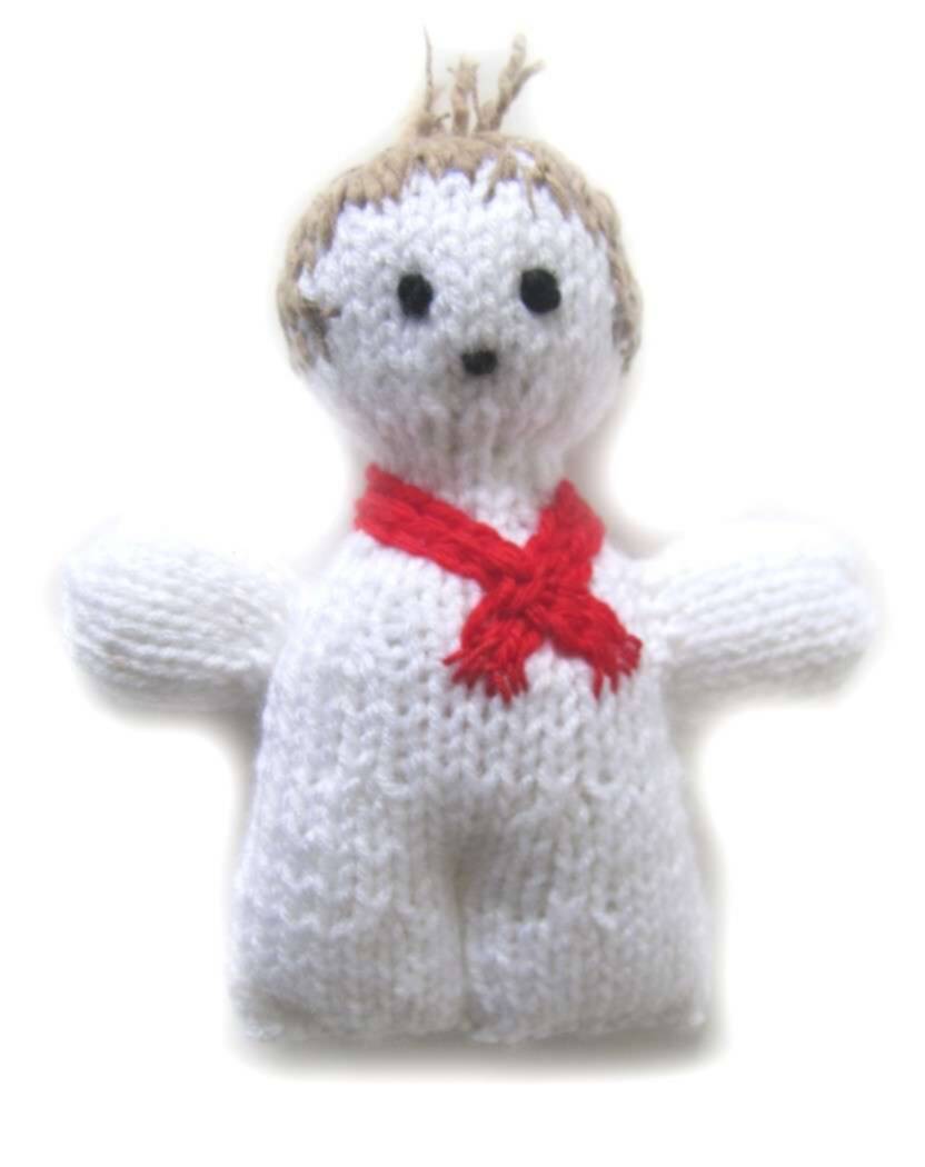 KSS White Knitted Baby Toy 7" tall KSS-TO-051-EBK
