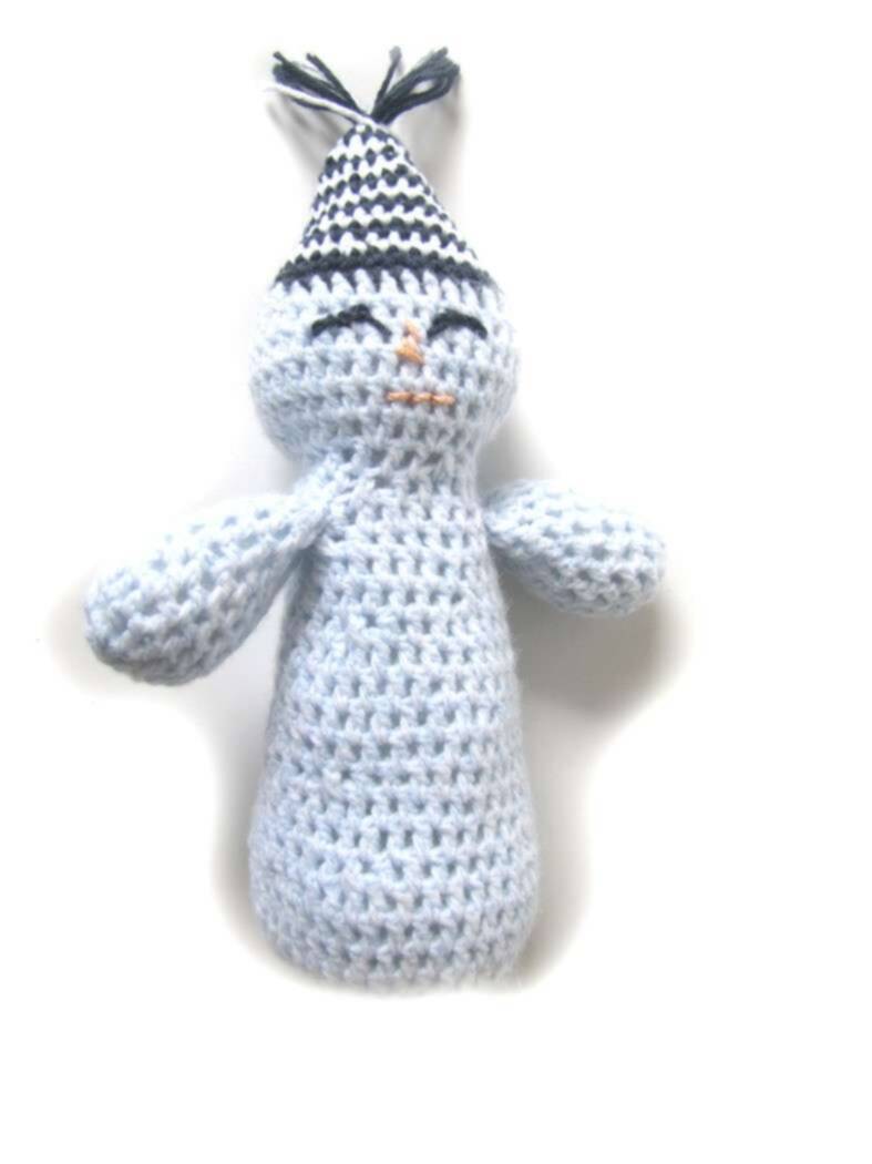 KSS Light Blue Crocheted Baby Toy 11" tall KSS-TO-052