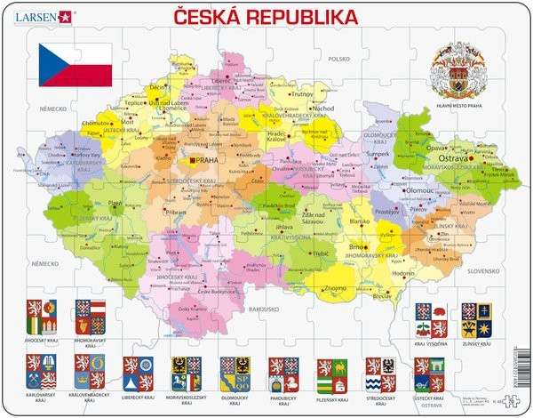 Larsen Map Czech Republic Puzzle 56 pcs 022148 K48 - Click Image to Close