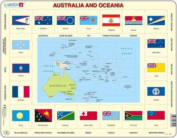 Larsen Map / Flag of Australia & Oceania Puzzle 35 pcs 023105 KL5