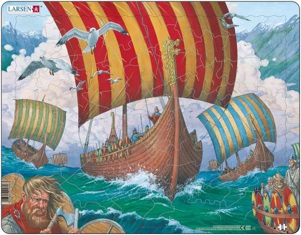 Larsen Viking Ships Puzzle 64 pcs 024606 FI6 - Click Image to Close
