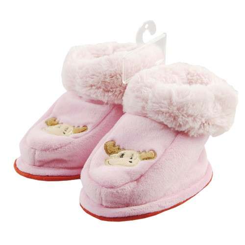 Ola Nesje Pink Toddler Slippers with a Moose 46105 - Click Image to Close
