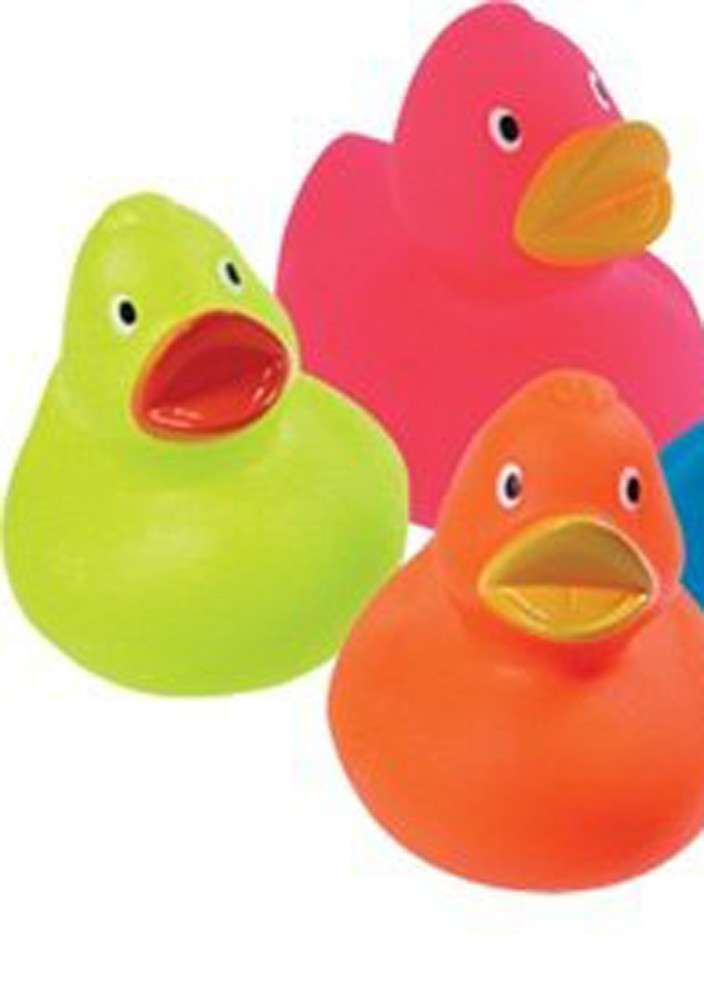 Classic Three Pink, Orange and Yellow Rubber Duckies 3.25" RDKMC SCHYL-RDKMC-POG