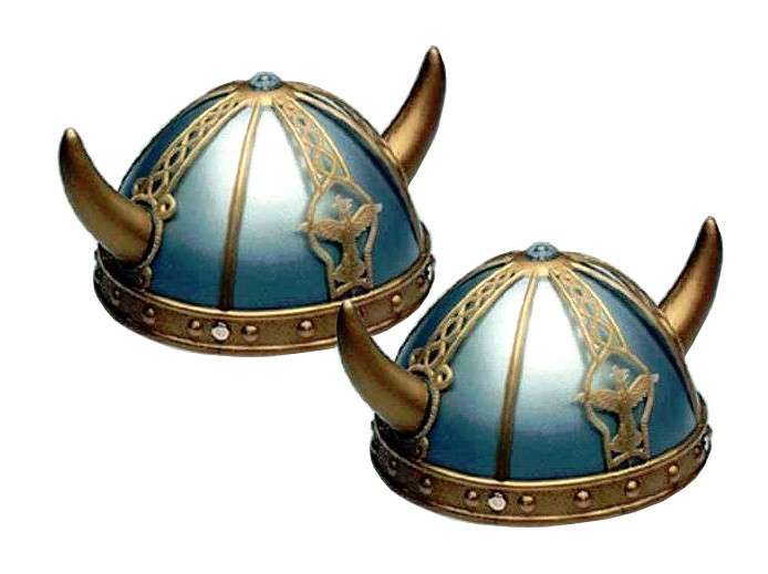 Kids plastic Viking Helmet (TWO HELMETS) - 15673 SWE-DEN-15673-B2
