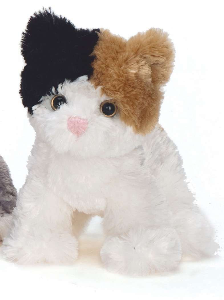 Teddykompaniet Mischievous Cat 7" Black, Brown, & White (Busiga) TEDDY-2007-BL-BR-WH