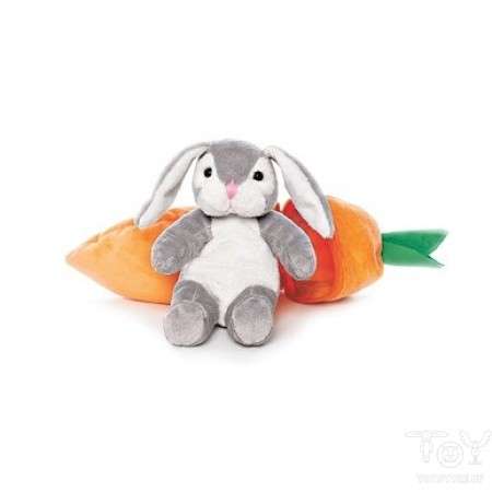 Teddykompaniet Stuffed Grey Rabbit in Carrot 10" 2270 - Click Image to Close