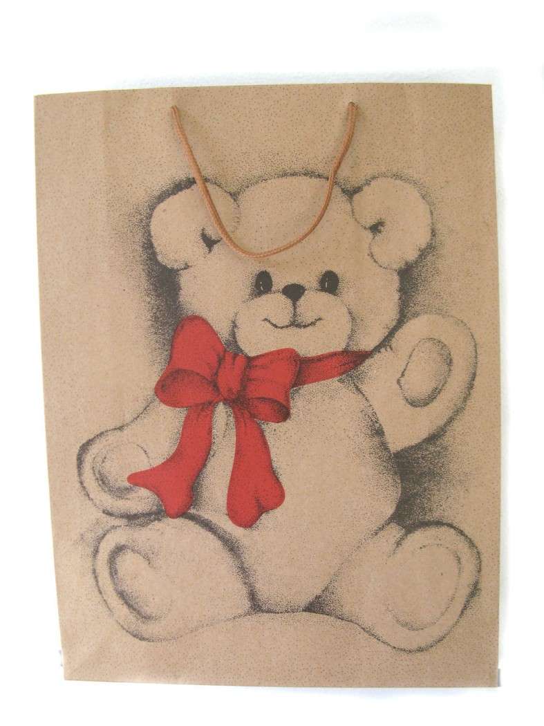 Eurotote Large Teddybear Paperbag with Tissues 12x16" WRAP-09